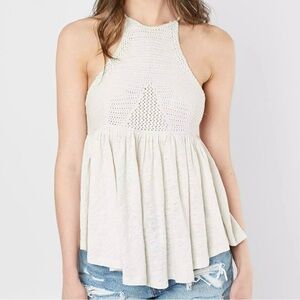 NWT Free People Road Trip Tank Top in White Clay